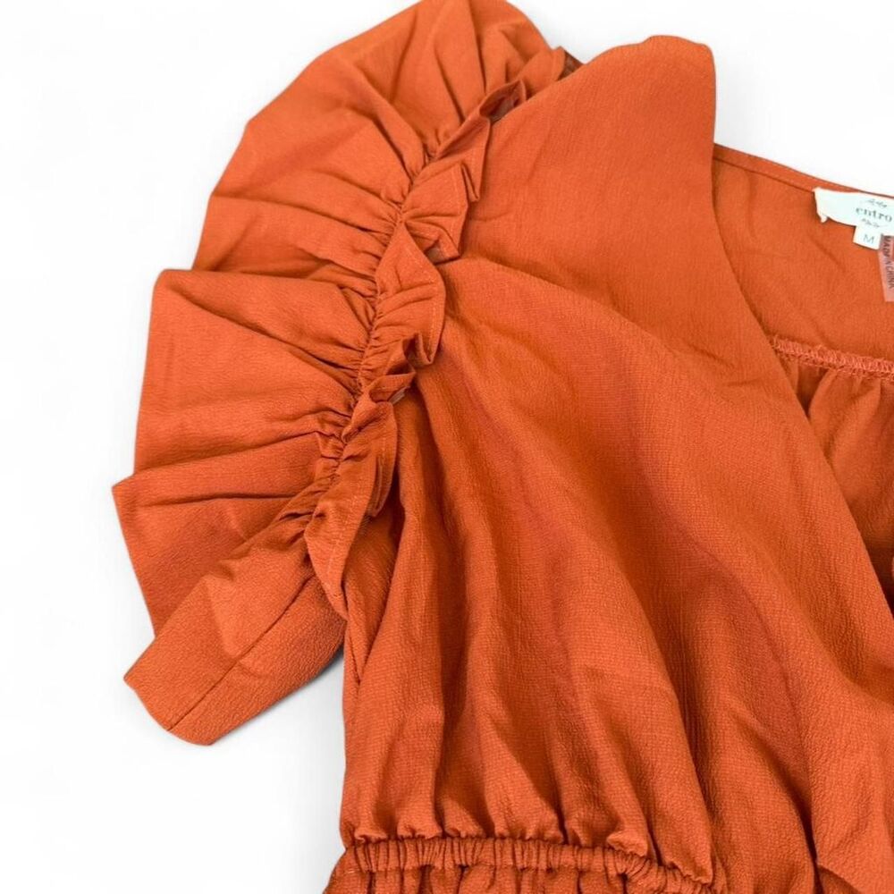 Entro Women's Rust Orange Dress Size M - Picture 4 of 6